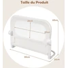 Promotions Lovos turėklas 80x30x60 cm Baltas Sulankstomas Reguliuojamas Apsauginis Sargas