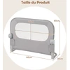 Promotions Lovos turėklas 80x30x60 cm Pilkas Sulankstomas Reguliuojamas