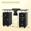 Promotions Manikiūro stalas 108x45x76 cm juodas, elektrinis dulkių surinkėjas