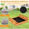 Promotions Medinė smėlio dėžė su dangčiu, 125x118x42.5 cm, natūrali