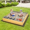 Promotions Medinė vaikų smėlio dėžė su virtuvės žaidimų rinkiniu, 135x125x20 cm, natūrali