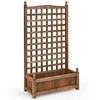Promotions Medinis gėlių vazonas su grotelėmis, 65x28x120 cm, rudas