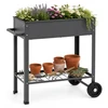 Promotions Metalinė pakelta daržinė lysvė su ratukais 88x37x80 cm pilka
