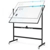Promotions Mobilus baltas rašomasis stalas, 126x53,5x161-181 cm, juodas