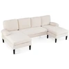 Promotions Modulinė Sofa Lova U formos 5-6 vietų 258x125x71,5 cm Smėlio spalvos aksominis audinys