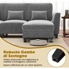 Promotions Modulinė sofa U formos 280x144x84 cm pilka, šenilio audinys