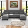Promotions Modulinė sofa U formos 280x144x84 cm pilka, šenilio audinys