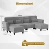 Promotions Modulinė sofa U formos 280x144x84 cm pilka, šenilio audinys
