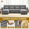Promotions Modulinė sofa U formos 280x144x84 cm pilka, šenilio audinys