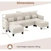 Promotions Modulinė sofa, U formos kampinė 280x144x84 cm, smėlio spalvos, šenilinė medžiaga