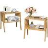 Promotions Naktinės spintelės 2 vnt. 43,2x29,2x41,9 cm bambukas