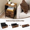 Promotions Naktiniai staliukai 2 vnt. su įkrovimo stotele 38x30x60 cm, kaimiško rudos spalvos
