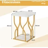 Promotions Naktinis staliukas 39,4x39,4x59,7 cm baltas/auksinis
