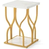 Promotions Naktinis staliukas 39,4x39,4x59,7 cm baltas/auksinis