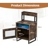Promotions Naktinis staliukas 45x40x80 cm rudas, LED apšvietimas, metalinis rėmas
