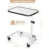 Promotions Naktinis staliukas, nešiojamas, 61x43,5x73-93 cm, baltas