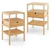 Promotions Naktinis staliukas rinkinys, Bambukas, 40.6x40.6x68.6 cm, Natūralus