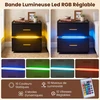 Promotions Naktinis staliukas rinkinys su LED naktine lempa ir įkrovimo stotele 45x40x48 cm juodas metalinis pagrindas