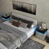 Promotions Naktinis staliukas su 2 stalčiais ir LED apšvietimu 45x35x52 cm baltas/pilkas