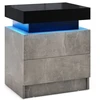 Promotions Naktinis staliukas su 2 stalčiais ir LED apšvietimu 45x35x52 cm baltas/pilkas