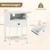 Promotions Naktinis staliukas su įkrovimo stotele, 39,4x31,8x64,8 cm, baltas, su laikymo vieta