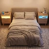 Promotions Naktinis staliukas su įkrovimo stotele ir LED apšvietimu 2 stalčiai 45x35x61,5 cm natūralus
