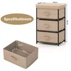 Promotions Naktinių staliukų komplektas 2 vnt., audinio stalčiai, metalinis rėmas, ruda, su laikymo vieta