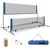 Promotions Nešiojama badmintono tinklas su stulpeliais ir nešiojimo krepšiu, reguliuojamas aukštis 85-155 cm, mėlynas