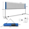 Promotions Nešiojama badmintono tinklas su stulpeliais ir nešiojimo krepšiu, reguliuojamas aukštis 85-155 cm, mėlynas