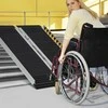 Promotions Nešiojama vežimėlio rampa, aliuminis, 91,4 cm, sidabro ir juodos spalvos