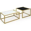 Promotions Nesting kavos stalų rinkinys, 80x53x38 cm ir 60x60x44 cm, juoda balta auksas