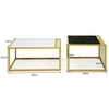 Promotions Nesting kavos stalų rinkinys, 80x53x38 cm ir 60x60x44 cm, juoda balta auksas