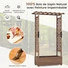 Promotions Pakelta daržinė lysvė su 2 šoninėmis grotelių tvorelėmis ir kabančiu stogu 182x110x44 cm kavos spalvos