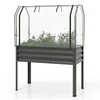Promotions Pakelta daržinė lysvė su šiltnamio dangčiu 111.8x55.9x152.4 cm pilkas metalas
