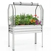 Promotions Pakelta daržinė lysvė su šiltnamio uždengimu 112x55.9x152.4 cm sidabrinė metalinė