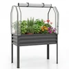 Promotions Pakelta daržinė lysvė su šiltnamio dangčiu 111.8x55.9x152.4 cm pilkas metalas