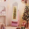 Promotions Papuošalų spintelė 30,5x30,5x117,5 cm balta, veidrodis, laikymas