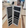 Promotions Papuošalų spintelė su veidrodžiu ir LED apšvietimu, užrakinama, pilka