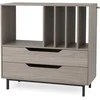 Promotions Patefono stovas, 91x36x87 cm, Pilkas, Mediena ir metalas