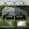 Promotions Pavėsinė, išskleidžiama pavėsinė su 6 šoninėmis sienelėmis ir užtrauktukais užsegamais įėjimais, 600x300x296 cm, pilka