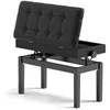 Promotions Pianino suoliukas, reguliuojamas Duetas, 76x36x48-58 cm, juodas