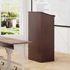 Promotions Podiumo stovas, 58x40x117 cm, rudas, su laikymo lentyna