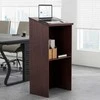 Promotions Podiumo stovas, 58x40x117 cm, rudas, su laikymo lentyna
