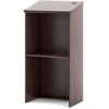 Promotions Podiumo stovas, 58x40x117 cm, rudas, su laikymo lentyna