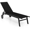 Promotions Poilsio kėdė, 150.5x59x33.5 cm, juoda, reguliuojama atlošo padėtis, metalas