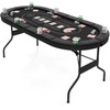 Promotions Sulankstomas pokerio stalas, 182x82x75 cm, mėlynas