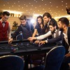 Promotions Sulankstomas pokerio stalas, 182x82x75 cm, mėlynas