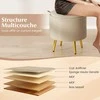 Promotions Pufų komplektas, 44.5x44 cm, smėlio spalvos, dirbtinės odos su daiktadėže