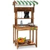 Promotions Lauko žaidimų virtuvė, dvipusė purvo virtuvė, kepsninės žaidimų rinkinys, 63x56x115 cm, ruda