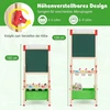 Promotions Reguliuojamo aukščio dvipusis vaikų molbertas 44x40x102-126 cm natūralus/mėlynas/žalias/rožinis